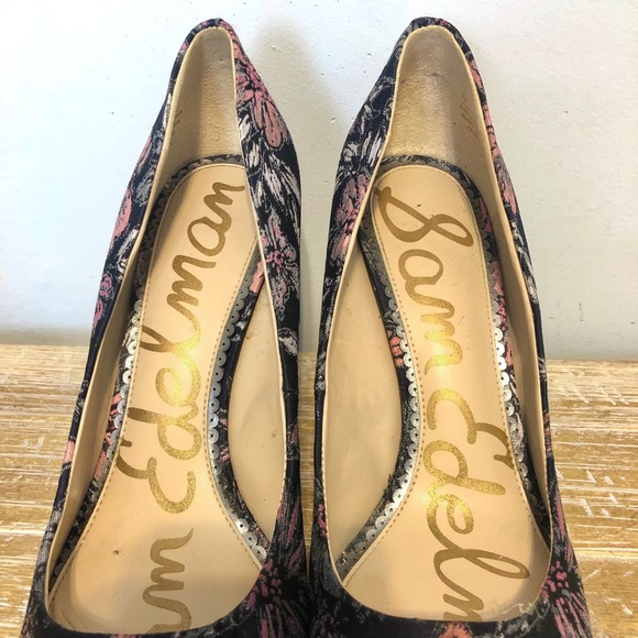 Sam Edelman Floral Style Heels sz 8 - Picture 6 of 7
